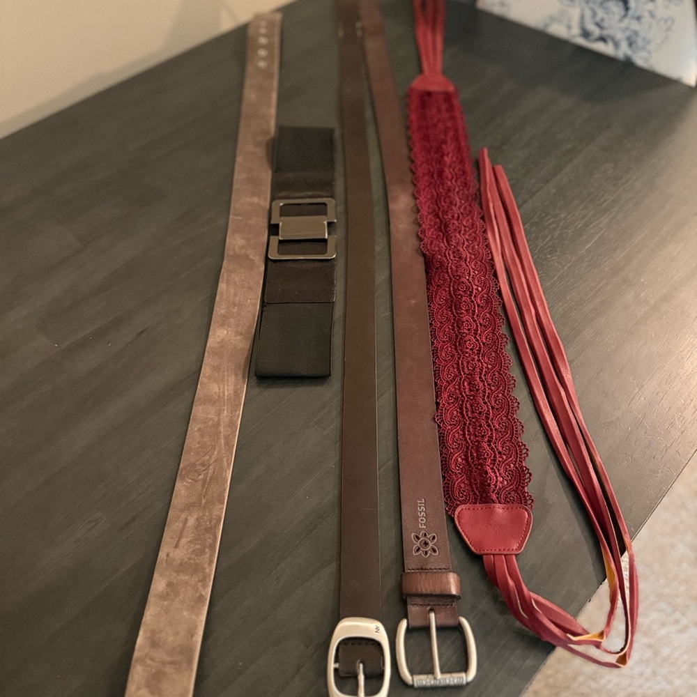 Express, Fossil, Venus, NY&C Suede, Leather, Spandex Belt Lot - Picture 8 of 14